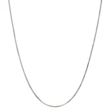 Nouveau Collier Chaîne En Boîte 16" - 14k Or Blanc Fermoir À Ressort