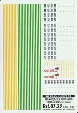 decals decalcomanie pour trains 1/87 - Marquages Voitures Voyageurs
