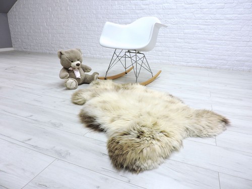 Beige crème grand tapis peau - beige,