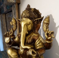 Le Rêve ! Monumental Ganesha Statue De M 4 Bras, Or Tronc, Bronze Nepal 24 KG