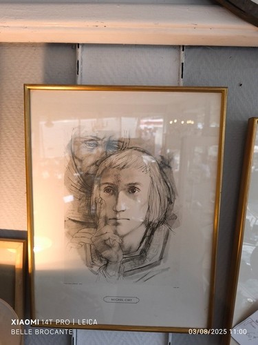 Gravure homme pensif par - gravure,