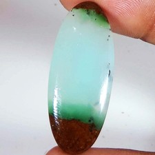Chrysoprase Ample Pierre Précieuse, Ovale Cabochon 25.05 CT 14x35x5 MM CD _500