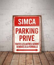 Plaque métal vintage Simca