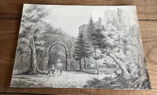 aquarelle N20 paysage ruines