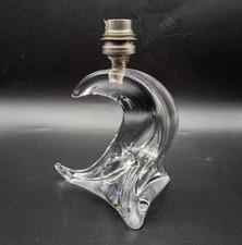 Pied de lampe vague cristal blanc soufflé signé Saint-Louis France Design XXème