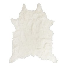 Tapis Imitation Fourrure "Effet Peau" 120x158cm Blanc