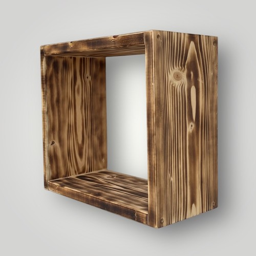 étagère murale bois fait - en,