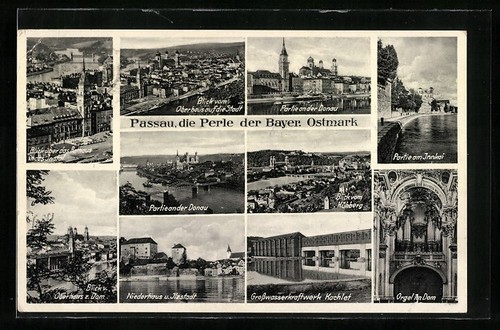Carte postale passau vues - carte, passau,