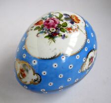 Ancienne Bonbonnière œuf Boite Porcelaine Oeuf 1900 Peint Main