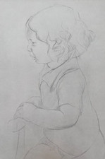 Ancien Crayon Dessin Original