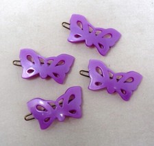 Lot 4 Peignes ancien - Barrette à cheveux vintage 70's - Forme papillon - France