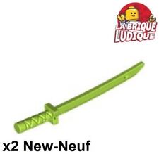 Lego 2x minifig arme weapon Sword Shamshir Katana sabre épée ninja lime 21459