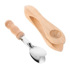  Lot de 2 cuillères musicales en bois avec manche - Instrument rythmique