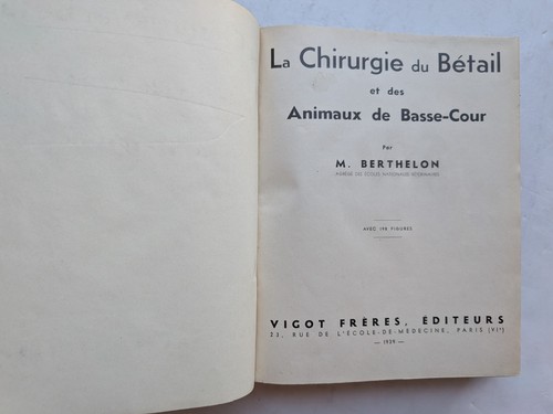 Chirugie bétail la - du,