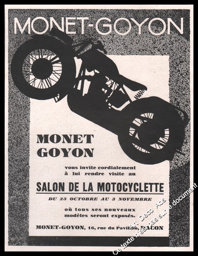 Publicité moto monet goyon - publicité, monet-goyon