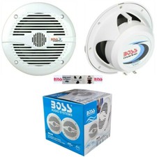 2 Boss Audio MR50W Haut-Parleurs Marins 135 MM 4 Ohm 90 DB + 5 Sticker Hommage