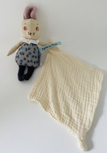 Doudou plat mouchoir lapin - mouchoir,