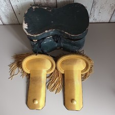 PAIRE D' ÉPAULETTES D'OFFICIER DE MARINE - DANS LEUR BOÎTE DE TRANSPORT - XIXème