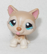 LITTLEST PETSHOP PET SHOP LPS #1012 / 2006 HASBRO CHIEN HUSKY BEIGE YEUX BLEU