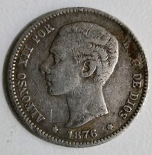 ESPAGNE 1 peseta Alfonso XII