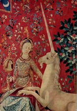 CPM - Tapisserie - LA DAME A LA LICORNE - "La Vue " (détail) musée de cluny