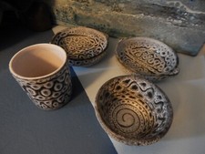 Lot ensemble 4 pièces céramique Jean Austruy Vallauris vintage