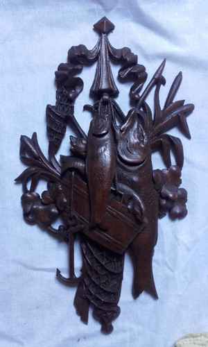 Xix bois sculpté trophée - bois, de