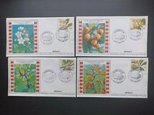 ENVELOPPE FDC 1er JOUR 1985 MONACO : LES 4 SAISONS DU NÉFLIER DU JAPON BIBASSIER