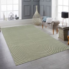 Tapis moderne pour l'intérieur et l'extérieur | Motif arc en vert
