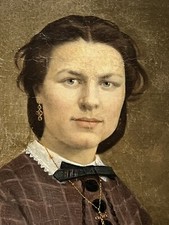 Portrait Femme XIXe Huile Sur