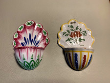 SAINT CLEMENT  2 ANCIENS BENITIERS COQUILLES XIXème ART POPULAIRE