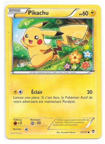 Carte pokémon pikachu lp - carte,