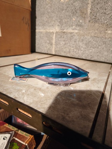 Murano poisson bleu dim - murano,