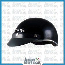 Casque Bol Scooter Noir Poli Avec Visière Parapluies Tailles M L
