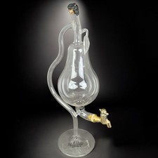 Fontaine à liqueur poire Williams Lehmann, verre soufflé artisanal