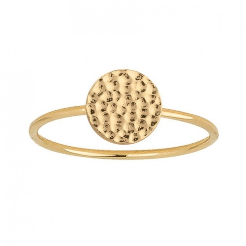 Bague forme pastille martelée