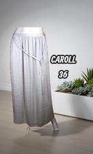 Caroll Taille 36 Neuf sans étiquette  Superbe jupe longue gris beige polyes