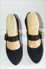 MINELLI Escarpins à Brides Velours Bleu Nuit Hauts Talons T 38 TTBE