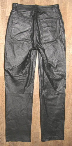 Mesh jeans cuir noire - en,