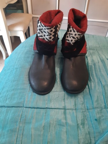 Bottes cuir véritable zara - cuir,