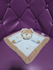 Doudou Plat/Mouchoir Ours Marron Beige Bleu Croix Echarpe  - Simba Nicotoy Kiabi