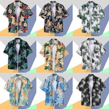 Chemise Hawaïenne Pour Hommes Cerf De Palmier Plage Fête Aloha Hawaïenne /
