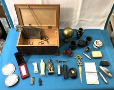 lot sac en cotte de maille Porte monnaie écaille Briquet Polissoir métal argenté