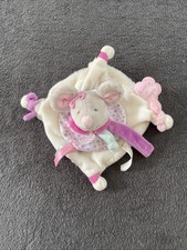 DOUDOU ET COMPAGNIE PLAT SOURIS PEARLY ROSE BLANC  DC 2976  TBE