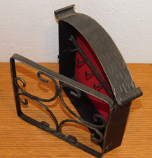 vintage BOITE étagère CASIER en METAL à CLES murale RANGEMENT CROCHETS fer forgé