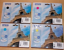 Lot de 4 Cartouches d'encre XL Epson YELLOW T7024  bleu T7022 MAGENTA T7023 NOIR