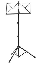 Pupitre Musique en Metal Support Partition Feuilet Cor Pliable Ajustable Noir
