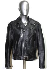 Blouson Perfecto EXCELLED Vintage 80s Cuir Noir Taille L 42 Tall US Made in USA