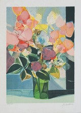 Camille HILAIRE : Le bouquet de printemps - Lithographie originale signée