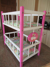 Mobilier chambre poupées. Lit gigogne superposé pour poupées